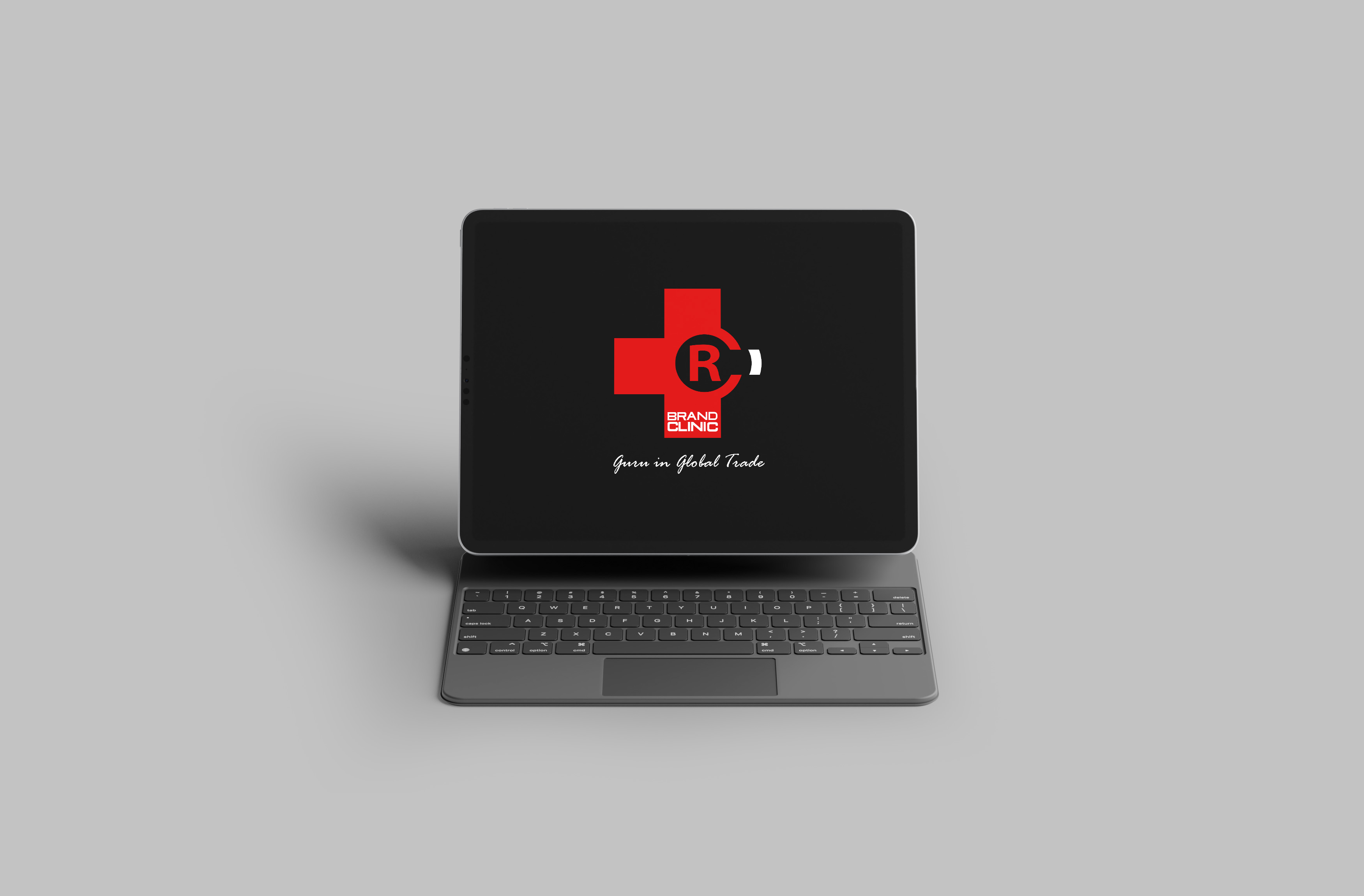 Brand Clinic identity shown on a digital device